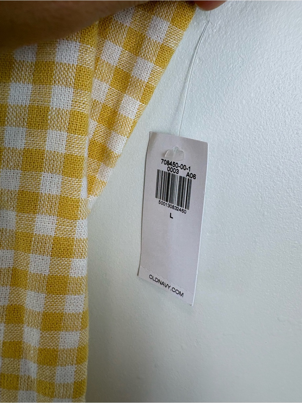 NWT Old Navy Square-Neck Linen-Blend Mini Dress in Yellow Gingham Large - Picture 4 of 7